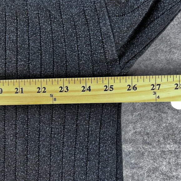 VTG Cambridge Classics Mens L Sweater Gray Mock Neck Wool Blend Ribbed Pullover - Picture 6 of 7